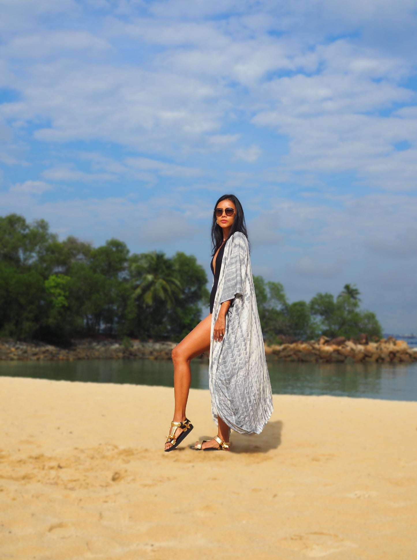 missing bali, grey, kimono, laut grey kimono, resort wear, beach wear, social conscious, baebeeboo