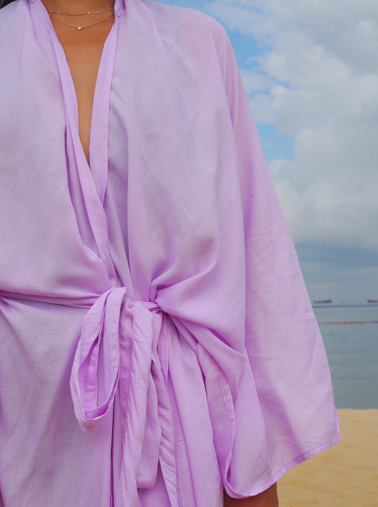 
                  
                    purple, lilac, kimono, bali, resort wear, beach wear, social conscious, baebeeboo
                  
                