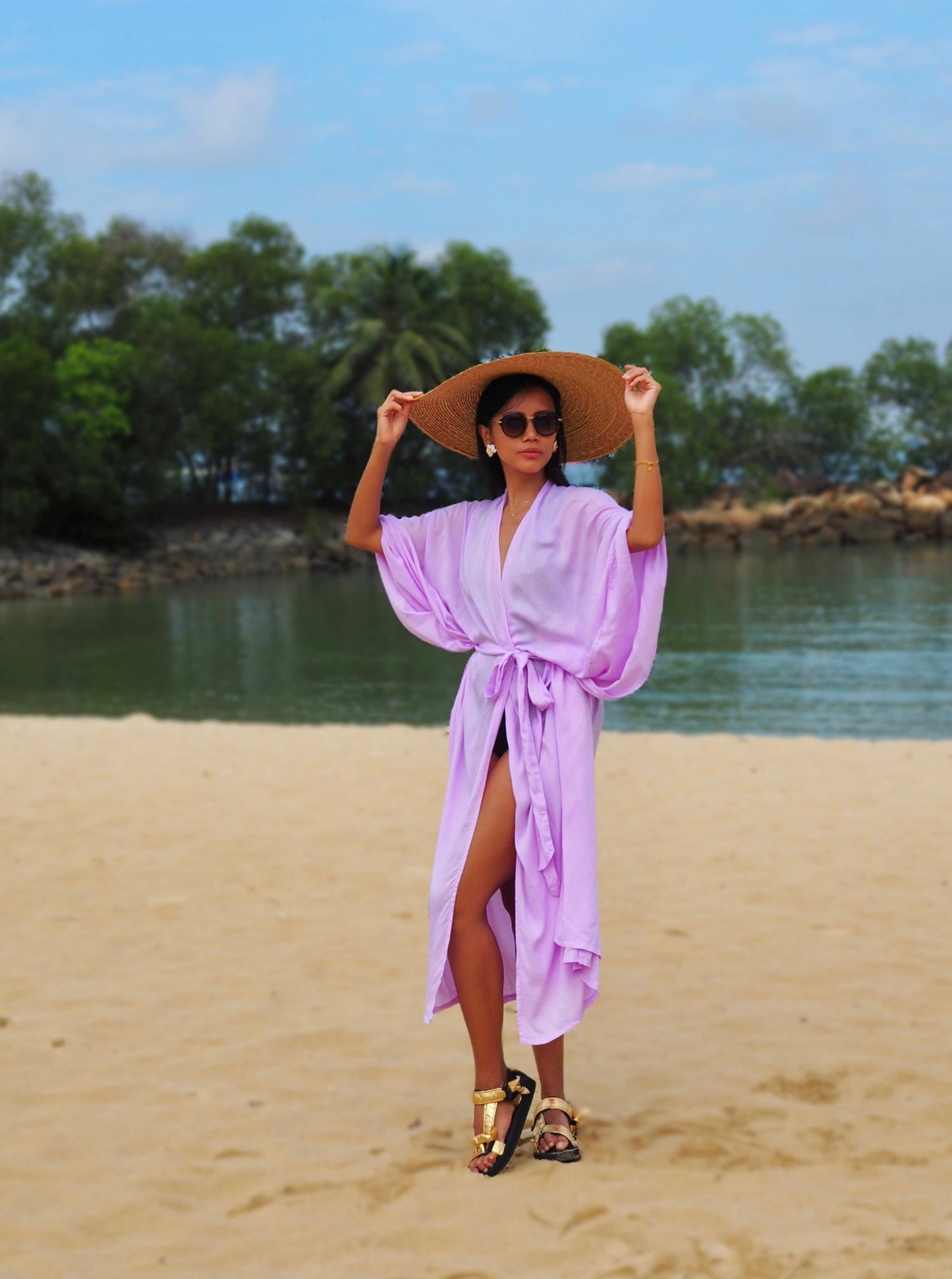 
                  
                    purple, lilac, kimono, bali, resort wear, beach wear, social conscious, baebeeboo
                  
                