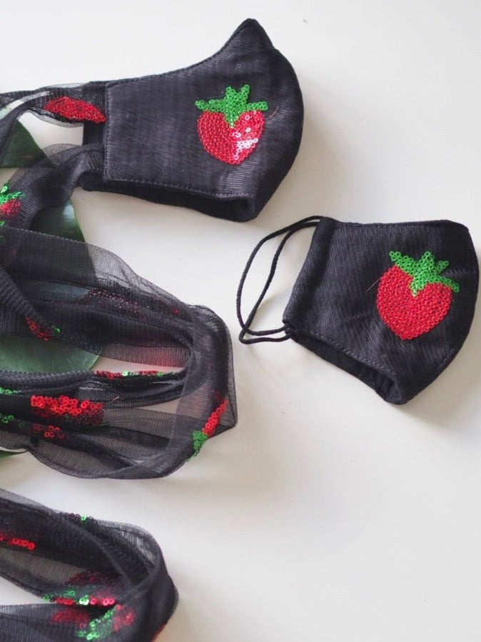 
                  
                    Shiny Strawberry Black Face Mask
                  
                