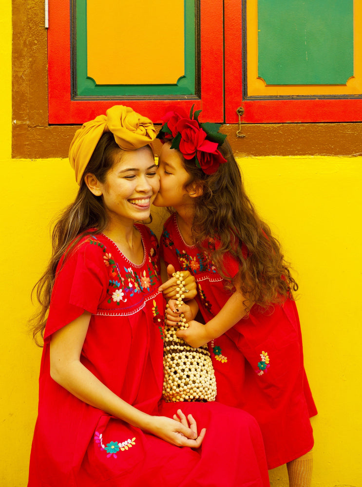 
                  
                    gabriela dress, Jamie-Lee, Kaftan, resort wear, mexican dress, red dress, adult fashion, embroidery, give back, made in india, hand sewn by women, beach dress, ethnic fashion, baebeeboo, shopbaebeeboo, twinning outfit, twinning set, mommy and daughter
                  
                