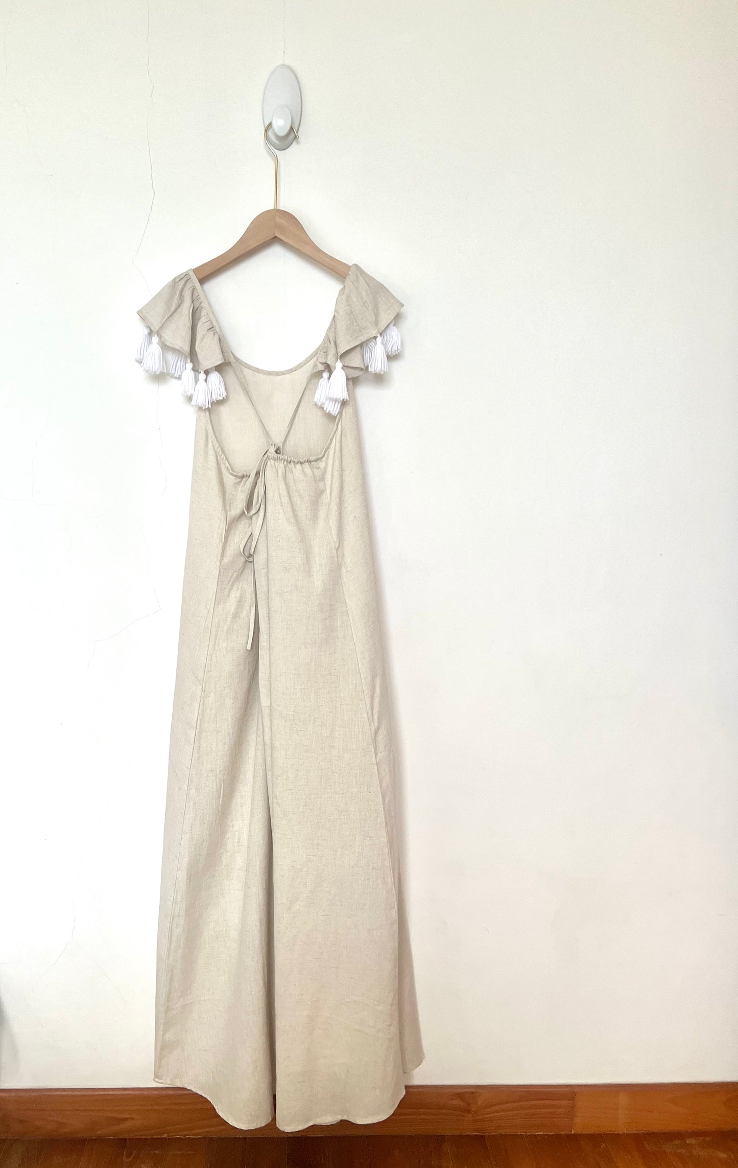 
                  
                    maxi dress, cross back, hera dress, tassels, khaki, resort wear, women, boho chic, stylish, women, fashion, baebeeboo
                  
                