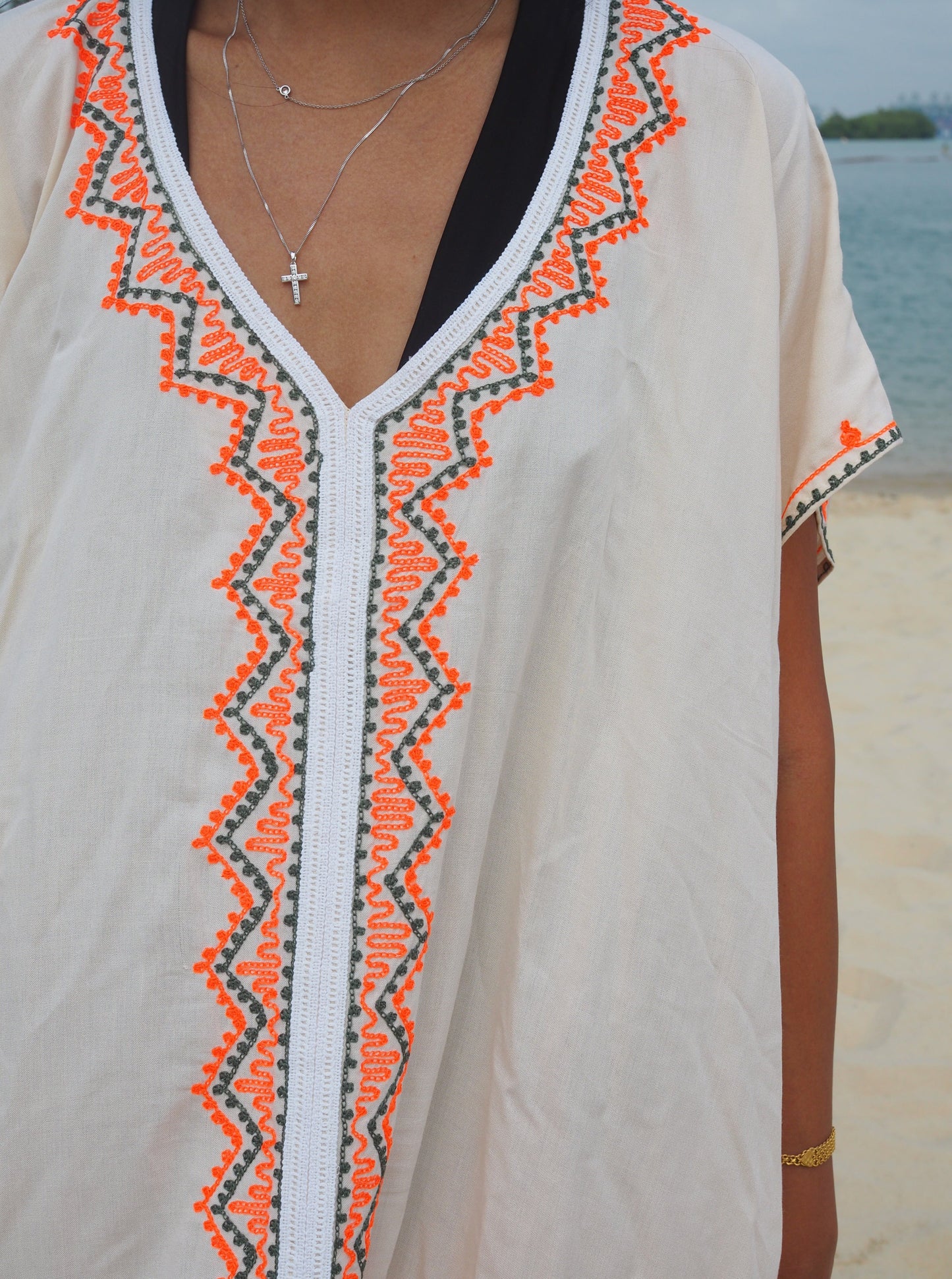 
                  
                    Bali, kaftan, tassel, cream, embroidery, beach wear, resort wear, shopbaebeeboo, baebeeboo
                  
                