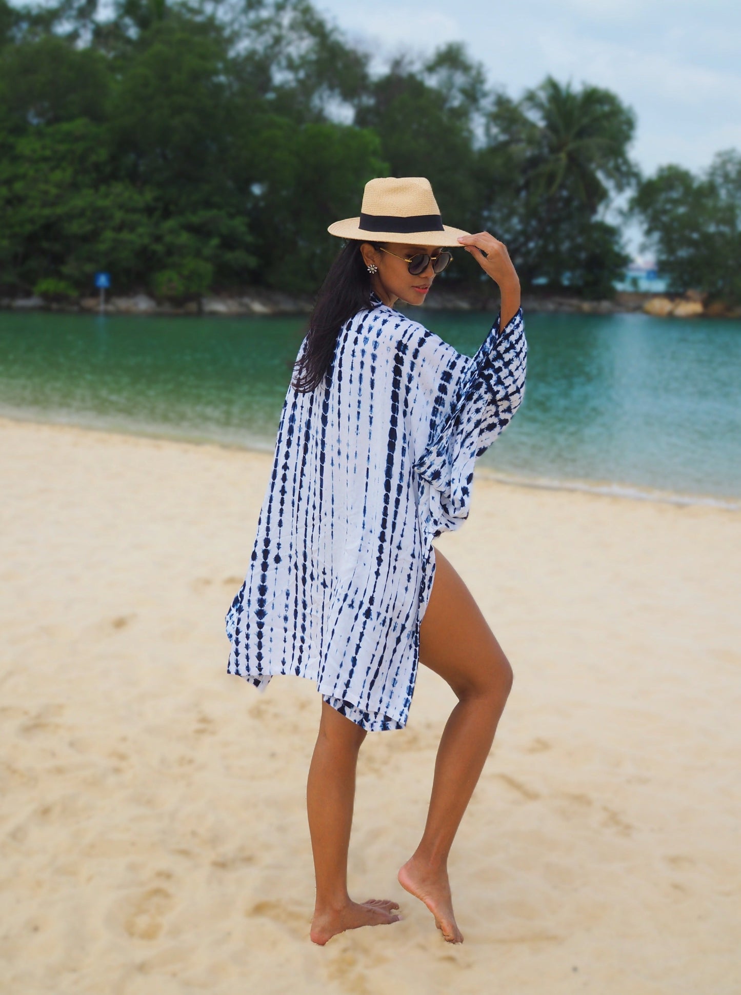 tie dye, hand dye, bali, kimono, beach wear, resort wear, shopbaebeeboo, baebeeboo, boho
