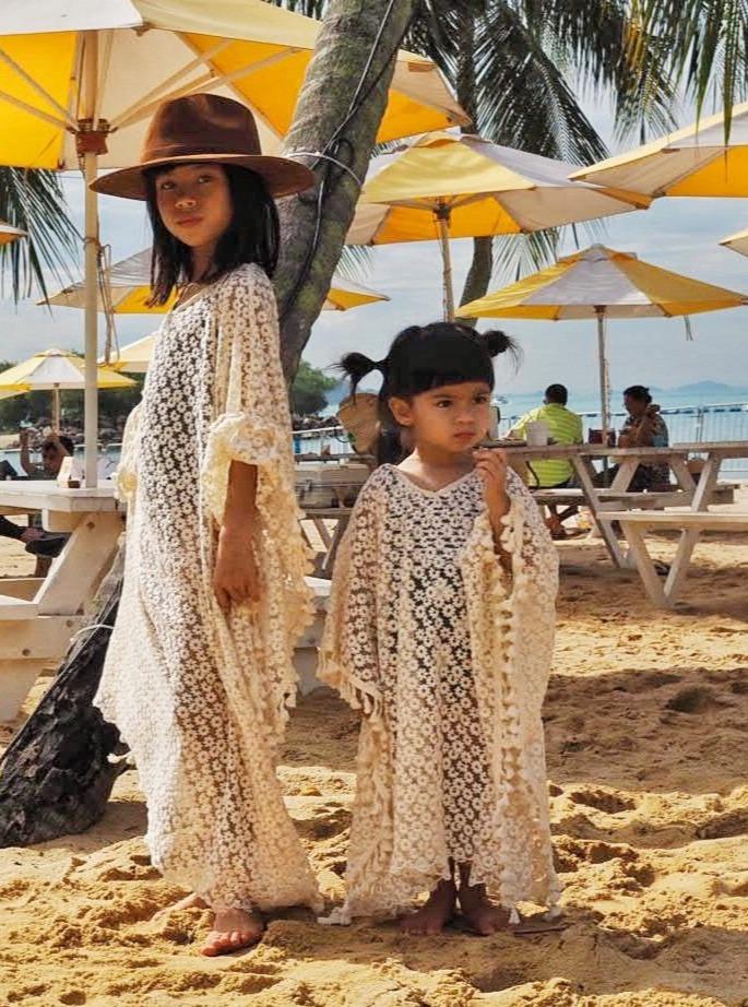 Santorini Lace Kids Kaftan