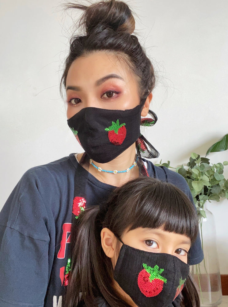 
                  
                    Shiny Strawberry Black Face Mask
                  
                